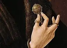 Jacob Cornelisz van Oostsanen, Pomander, c. 1518 (Portrait of Jan Gerritz van Egmond van de Dijenborgh, elected Burgomaster of Alkmaar detail)