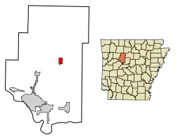 Location of Hector in Pope County, Arkansas.