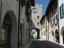 Clock tower in Porcia.
