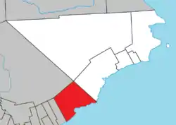 Location within Le Rocher-Percé RCM.
