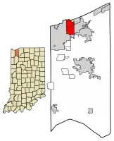 Location of Burns Harbor in Porter County, Indiana.