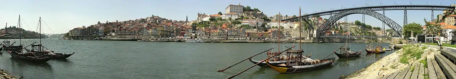 Historical part of Porto, seen from Vila Nova de Gaia, trough the Douro river