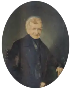 Portrait of his father-in-law Jean-Baptiste van Dievoet (1775-1862) signed "Brice 1856"