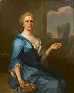 Jane Stebbing, wife to Thomas Aynscombe, painted c1706 by