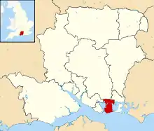 Shown within Hampshire