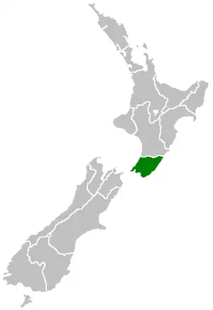 Location of Greater Wellington(Wellington Region)