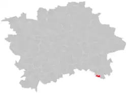 Location of Lipany within the City of Prague.