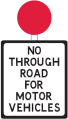 No Through Road For Motor Vehicles
