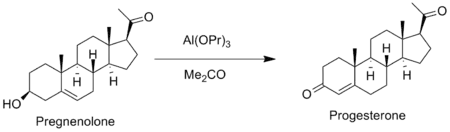 An Oppenauer oxidation of pregnenolone