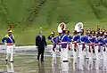 The President reviews the troops of the Presidential Guard Battalion