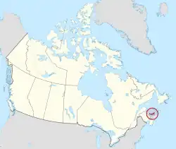 Map of Canada with Prince Edward Island highlighted