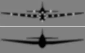 Diagram of Yehudi Lights showing how they raise a plane's brightness to match the sky