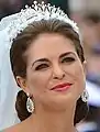 Princess Madeleine wearing her mother's tiara at her wedding