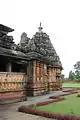 Profile of mantapa (hall) and shrine outer wall decor in Kaitabheshvara temple at Kubatur