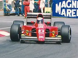 Alain Prost driving the 642 at the 1991 Monaco Grand Prix.