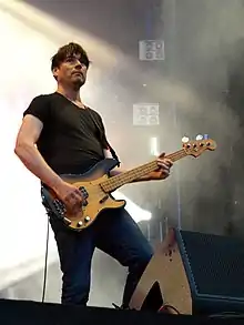 James performing with Blur in 2013