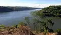 The confluence of the Iguazú and Paraná rivers is the tripoint between Brazil, Paraguay and Argentina