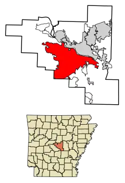 Location within Pulaski County