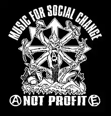 Anarchist punk art featuring the chaos star