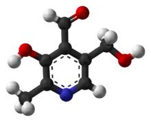 Ball-and-stick model of pyridoxal