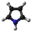 Ball-and-stick model of the pyrrole molecule