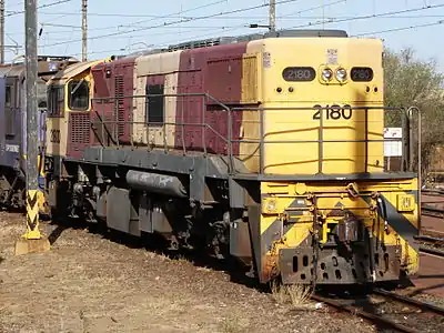 No. 2180D at Beaconsfield, Kimberley, 7 October 2015(renumbered D35-804, bought by Watco, renumbered again to 2180W)