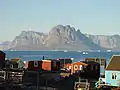 Qaarsut and Uummannaq's mountain in the background