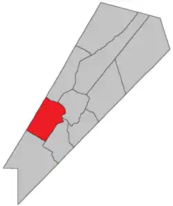 Location within Queens County, New Brunswick.