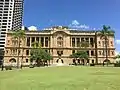 Land Administration Building, Queens Gardens facade, showing a statue of Queen Victoria
