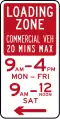 (R5-Q05) Loading Zone (Maximum of 20 Minutes for Commercial Vehicles) (Used in Queensland)