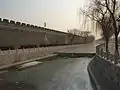 Frozen moat of the walled city of Qufu, China