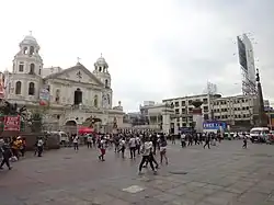 Considered the center of Quiapo, Plaza Miranda is surrounded by several shopping buildings and its most famous landmark, the Quiapo Church