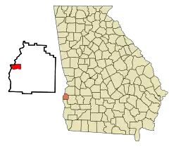 Location in Quitman County and the state of Georgia