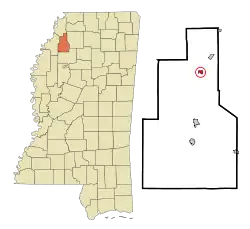 Location of Falcon, Mississippi