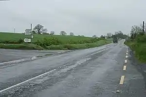 R489 where it is joined by the R438 at a staggered junction