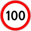 Maximum speed limit (100 km/h)