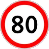 Maximum speed limit (80 km/h)
