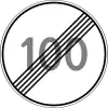 End of speed limit (100 km/h)