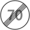 End of speed limit (70 km/h)