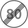 End of speed limit (80 km/h)