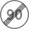 End of speed limit (90 km/h)