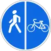 Pedestrian and bicycle path with traffic separation