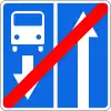 End of the road with a lane for fixed-route vehicles