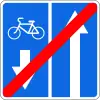 End of the road with a lane for cyclists