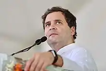 Rahul Gandhi in an election rally in Karnataka, India