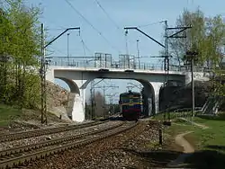 Former narrow gauge railway viaduct, now used by pedestrians.
