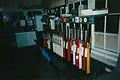 Derby Road Signal box, Ipswich, UK, showing the McKenzie & Holland frame, taken in 1997. Opened in 1891 by the Great Eastern Railway. Abolished and demolished in 1999