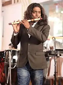 Rajesh performing at one of his concerts