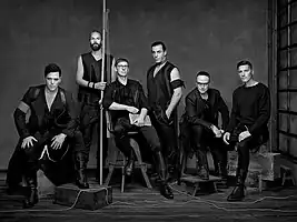 Rammstein in 2016; left to right: Richard Kruspe, Oliver Riedel, Christian Lorenz, Till Lindemann, Paul Landers, Christoph Schneider