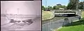 The Iron Cove Creek bridge on Ramsay Street at Five Dock showing contrasting views of the same location in 1931 and in 2007.